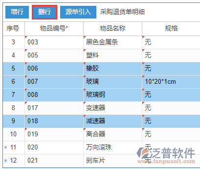 采購退貨明細刪行