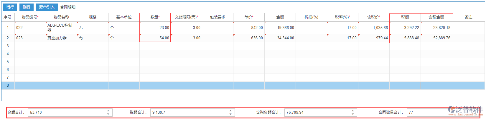 銷售合同表尾項