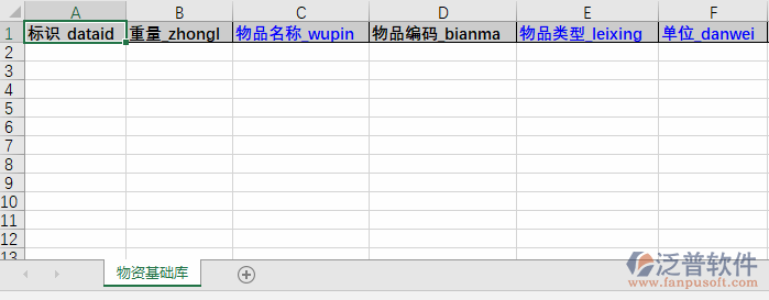 物資基礎(chǔ)庫導(dǎo)入表格