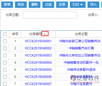 紅沖出庫導(dǎo)入表格列表排序