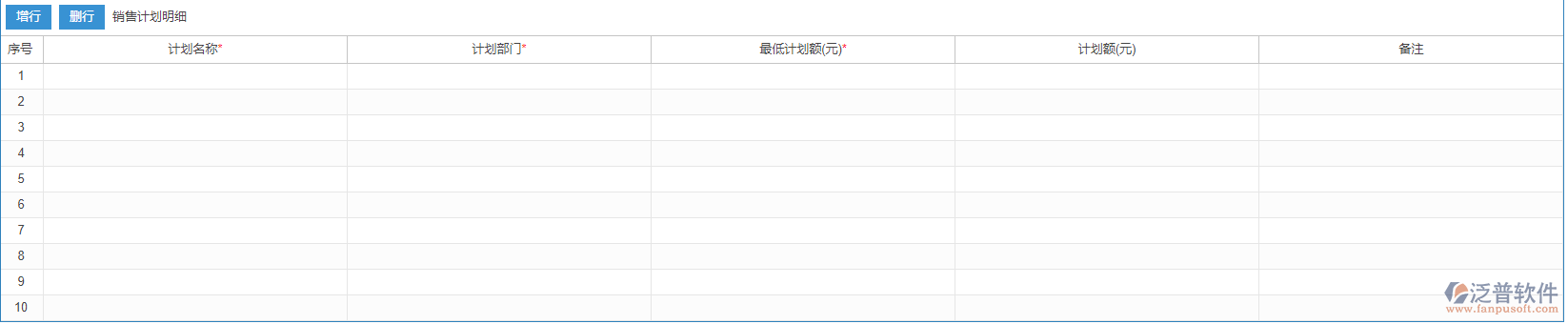 銷售計(jì)劃明細(xì)