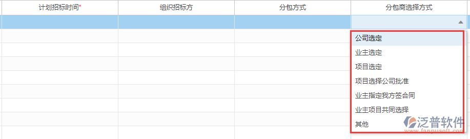 分包商選擇方式