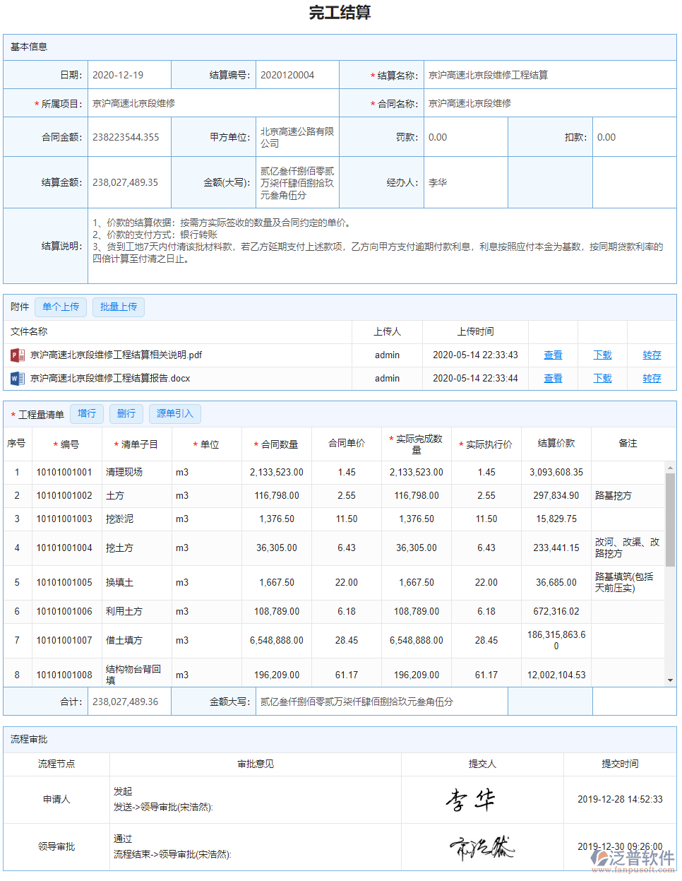 完工結(jié)算