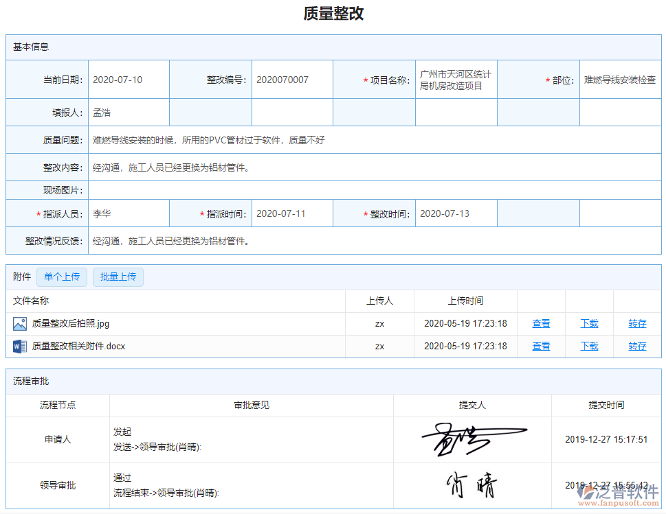 質(zhì)量整改