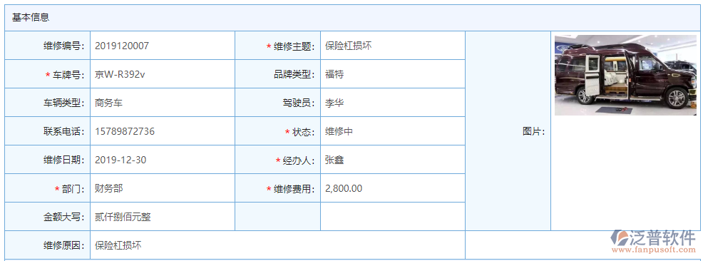 車輛維修基本信息