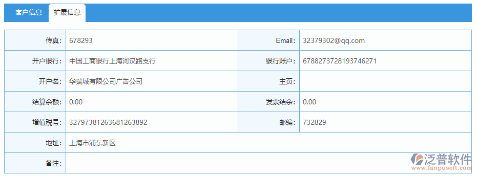 客戶信息擴展信息