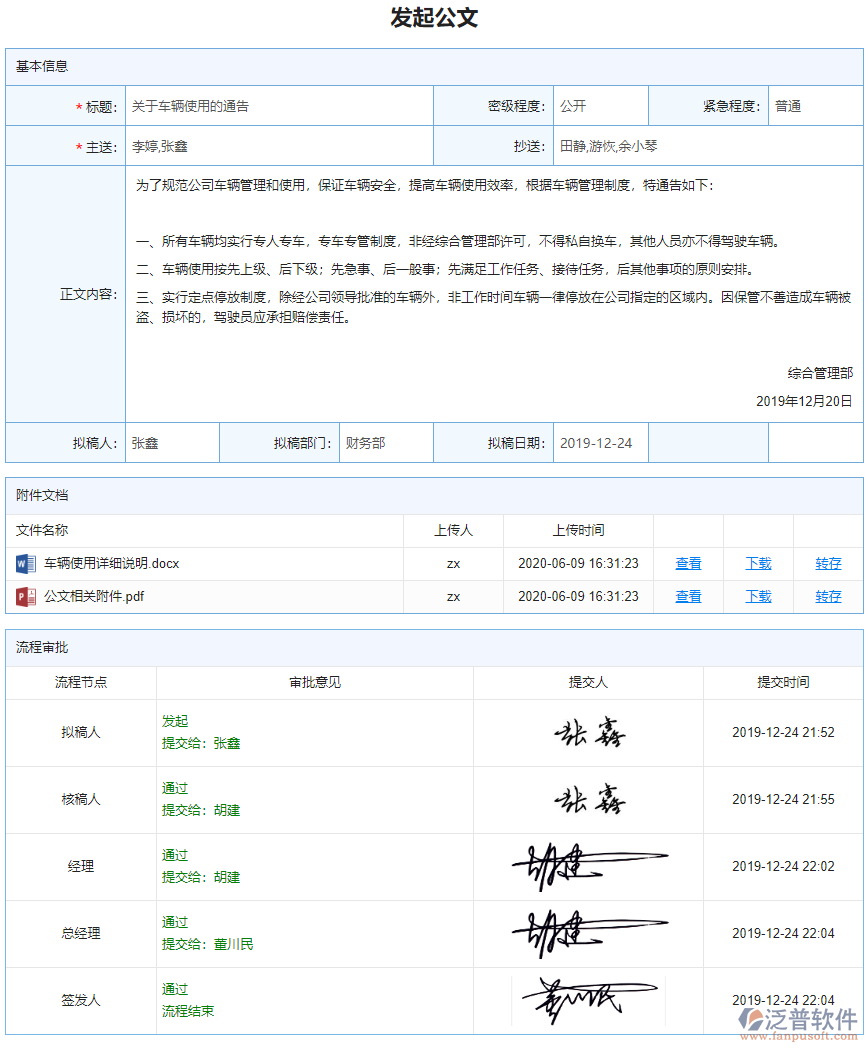 發(fā)起公文