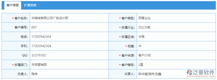 客戶信息基本信息