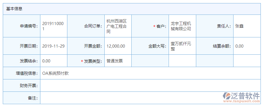 開票申請基本信息