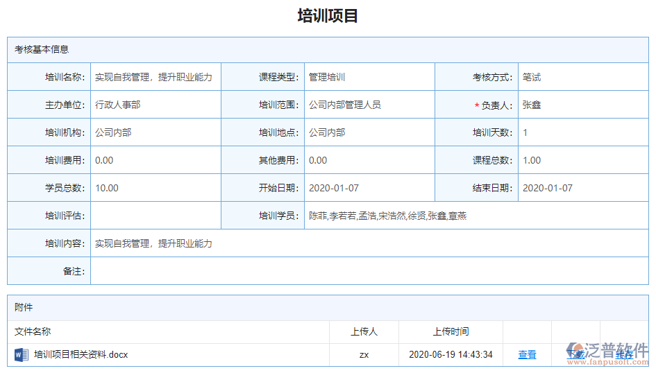 培訓項目