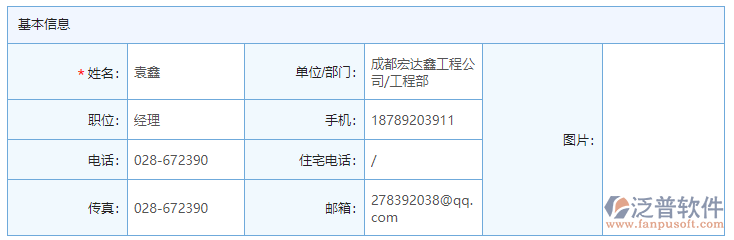 通訊錄管理基本信息