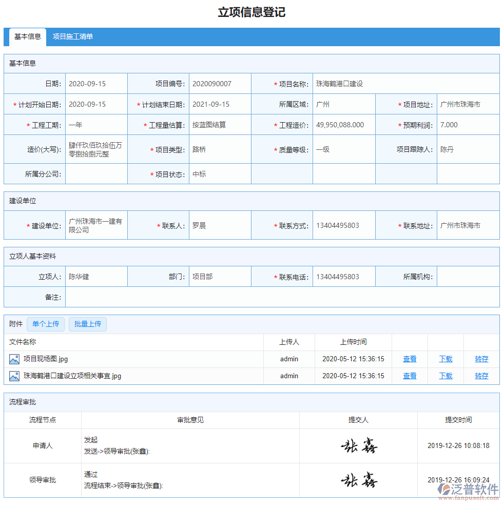 項目立項