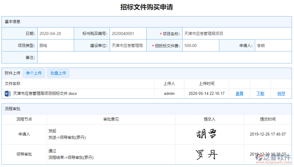 招標(biāo)文件購買申請