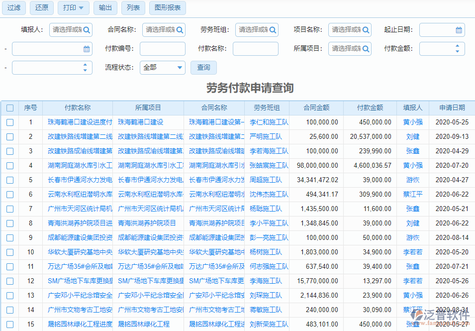 勞務(wù)付款查詢