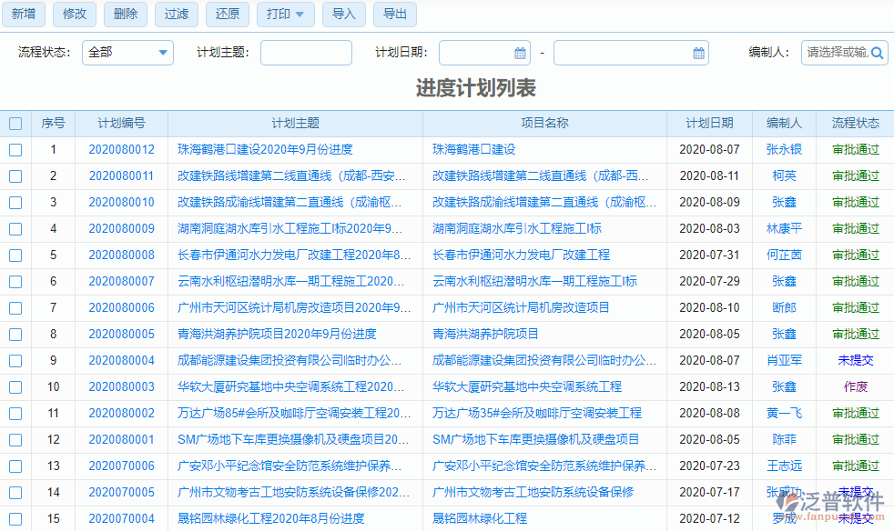 橋梁施工進(jìn)度管理系統(tǒng)軟件