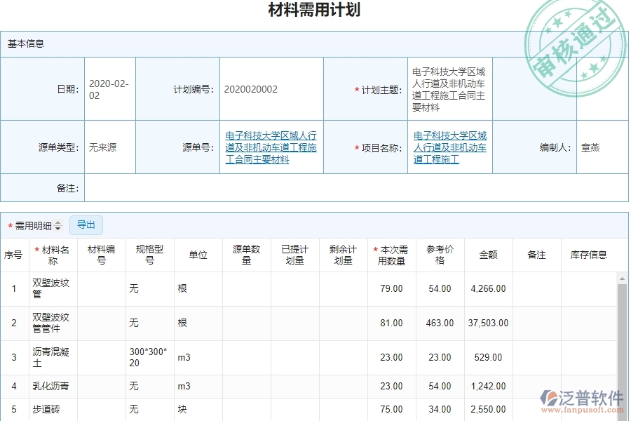 泛普電力工程企業(yè)中材料詢價對比表的亮點