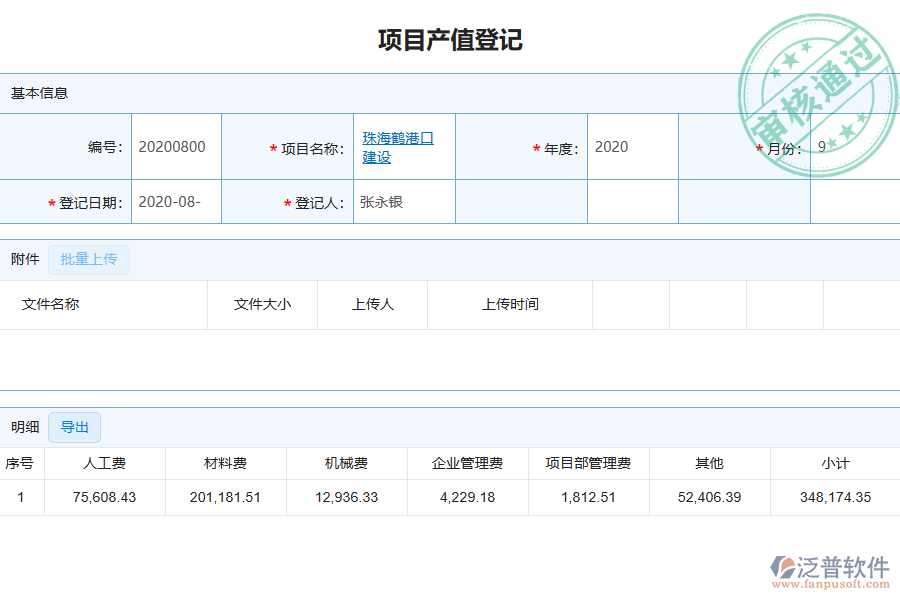 泛普電力工程企業(yè)管理系統(tǒng)中項(xiàng)目產(chǎn)值登記管理的作用