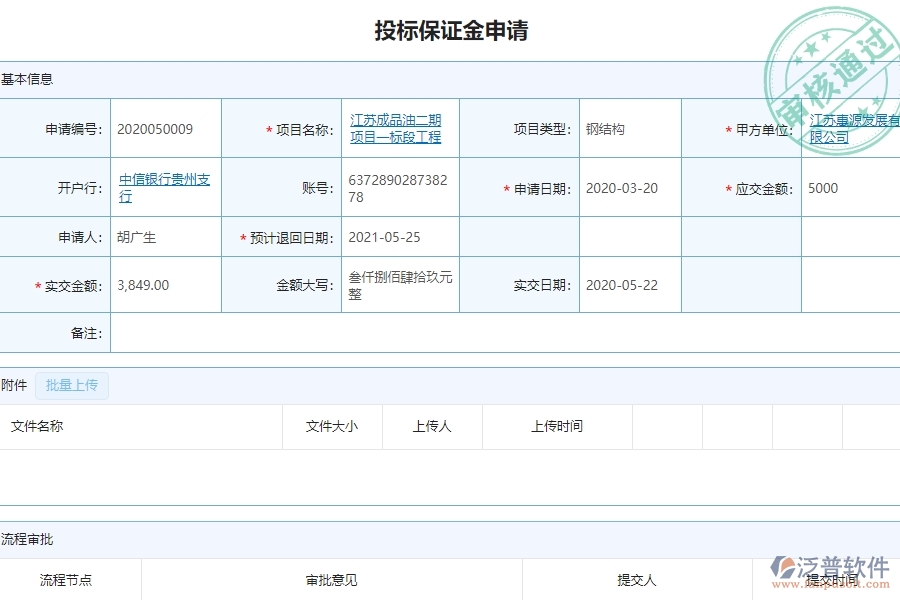 泛普軟件-市政工程項(xiàng)目管理系統(tǒng)在投標(biāo)保證金匯總表中的好處