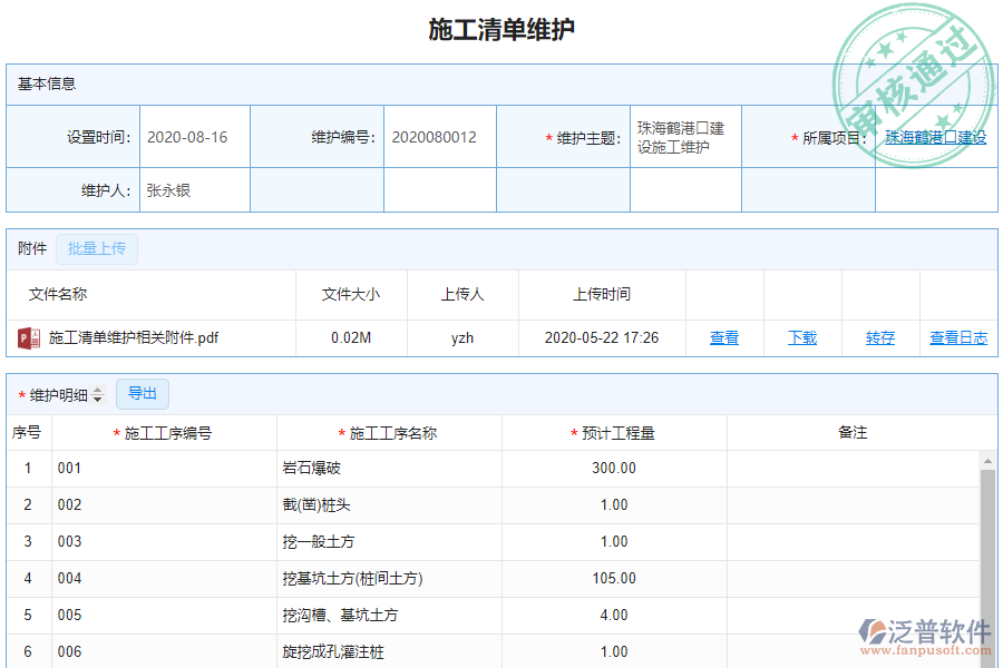 泛普電力工程企業(yè)管理系統(tǒng)中施工清單維護的價值