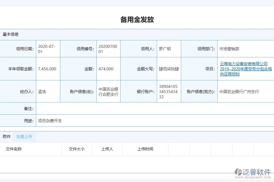 電力工程項目管理系統(tǒng)在備用金發(fā)放中的注意事項