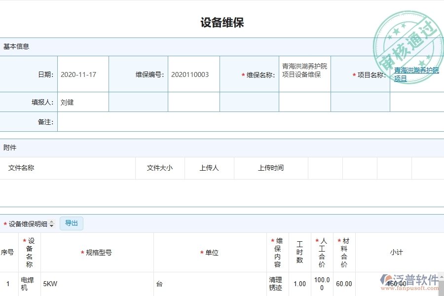 泛普系統(tǒng)在設(shè)備維保中的管控點及作用