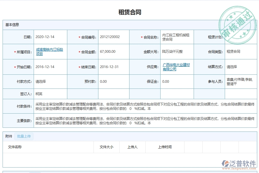 泛普軟件-機電工程管理系統(tǒng)如何解決企業(yè)在設備租賃合同清單報表管理中遇到的核心難點