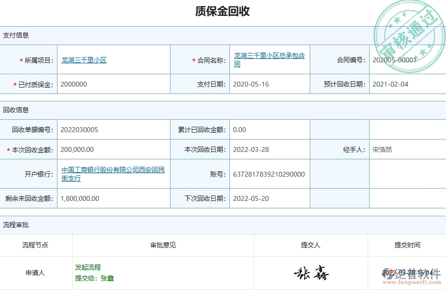 四、泛普軟件-弱電工程系統(tǒng)在質(zhì)保金回收管理中的應(yīng)用場景