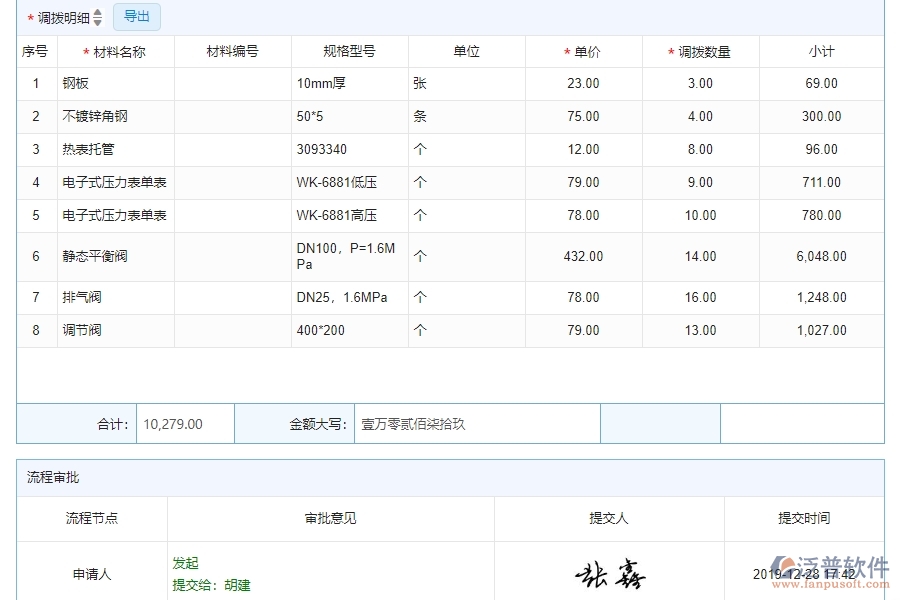 三、泛普軟件-幕墻工程企業(yè)管理系統(tǒng)中材料調(diào)撥管理的核心功能