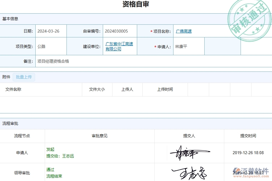 泛普軟件-公路工程企業(yè)管理系統(tǒng)中的備用金及借款管理列表主要內(nèi)容