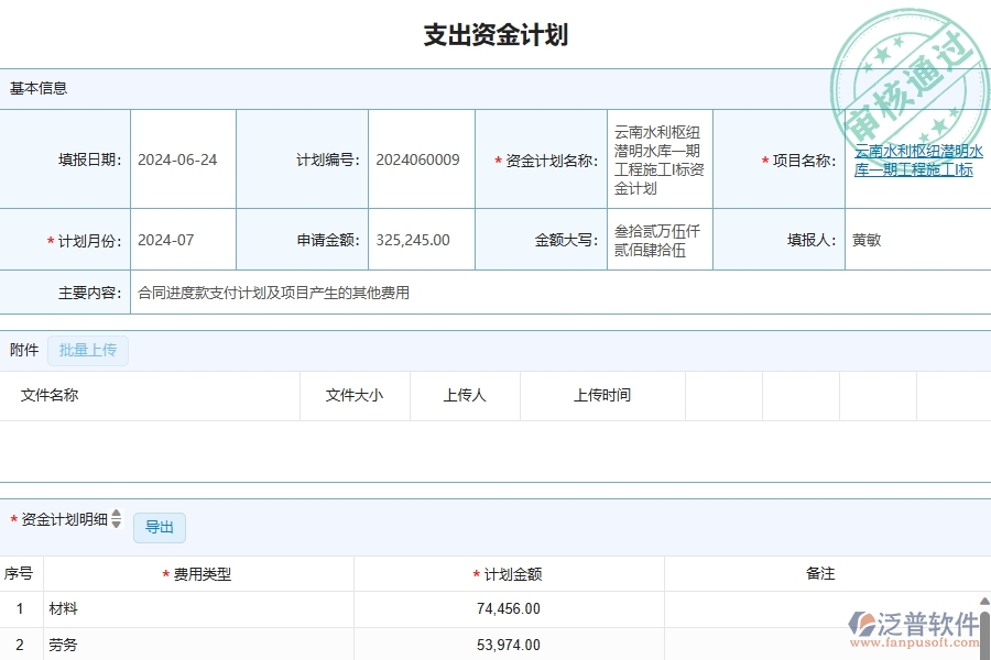 四、泛普軟件-幕墻工程企業(yè)支出資金計劃列表的重要性