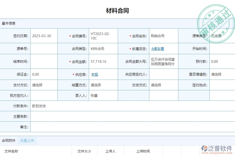 泛普軟件-市政工程企業(yè)管理系統(tǒng)如何有效提高材料管理中的材料合同