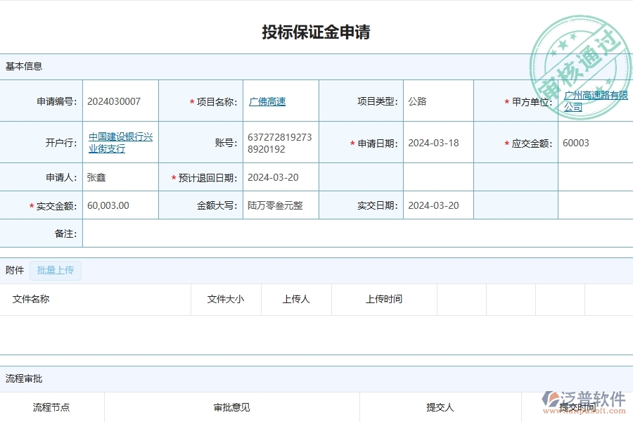 四、泛普軟件-公路工程管理系統(tǒng)在投標(biāo)保證金匯總表中的應(yīng)用場(chǎng)景