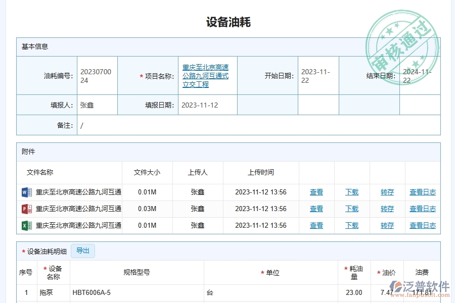 　三、泛普軟件-幕墻工程系統(tǒng)中設(shè)備油耗查詢管理的技術(shù)優(yōu)勢