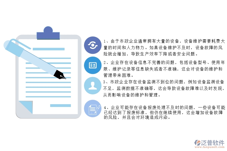 國內(nèi)80%的市政企業(yè)在設(shè)備管理中普遍存在的問題