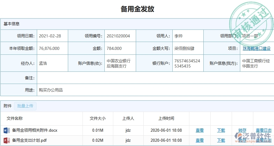 泛普軟件-市政工程管理系統(tǒng)中備用金發(fā)放查詢的注意事項(xiàng)