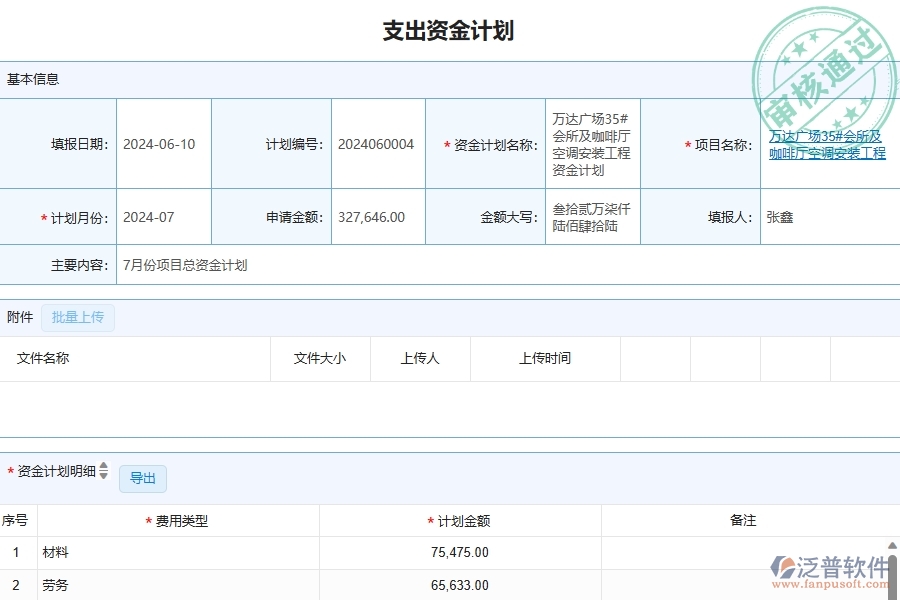 三、泛普軟件-幕墻工程管理系統(tǒng)支出資金計劃的幾個優(yōu)勢是什么