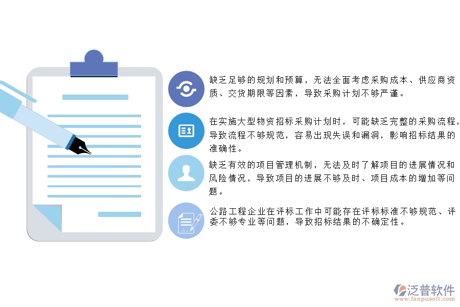 　一、公路工程企業(yè)在大型物資招標(biāo)采購計劃中存在的問題