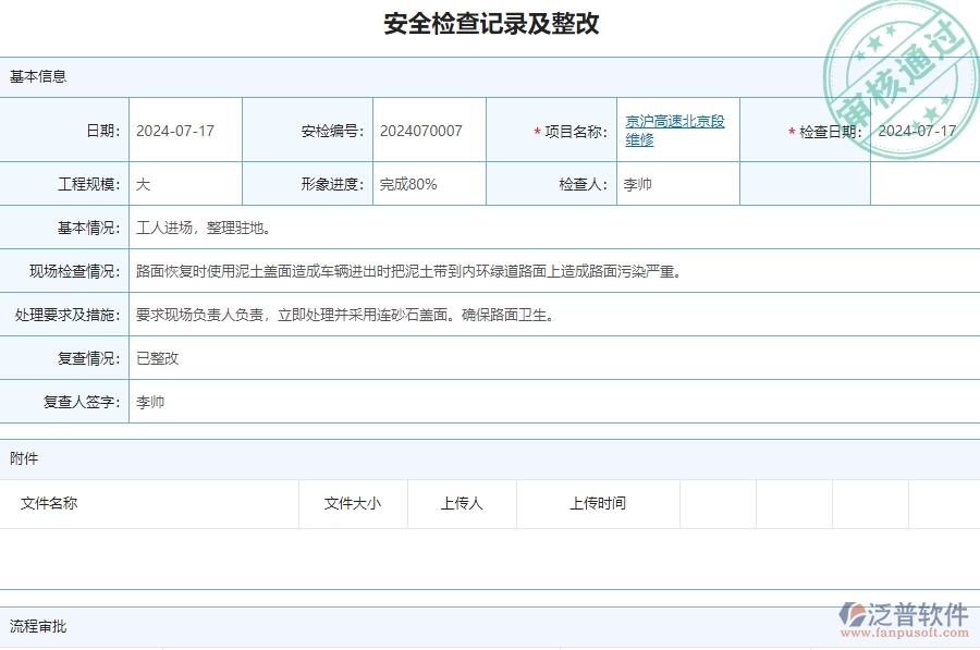 三、泛普軟件-公路工程管理系統(tǒng)在安全檢查記錄及整改中的應(yīng)用場(chǎng)景