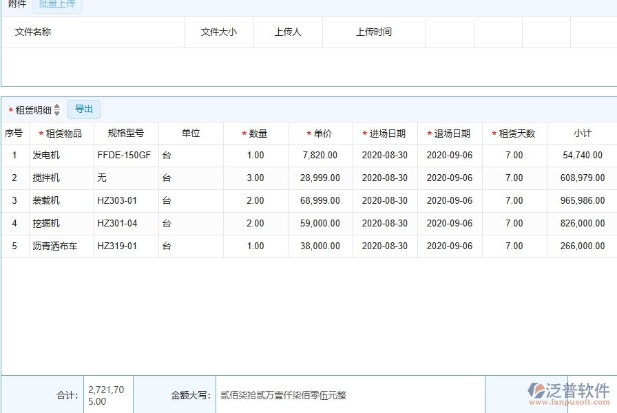 三、泛普軟件-弱電工程企業(yè)管理系統(tǒng)中租賃結(jié)算列表的主要功能