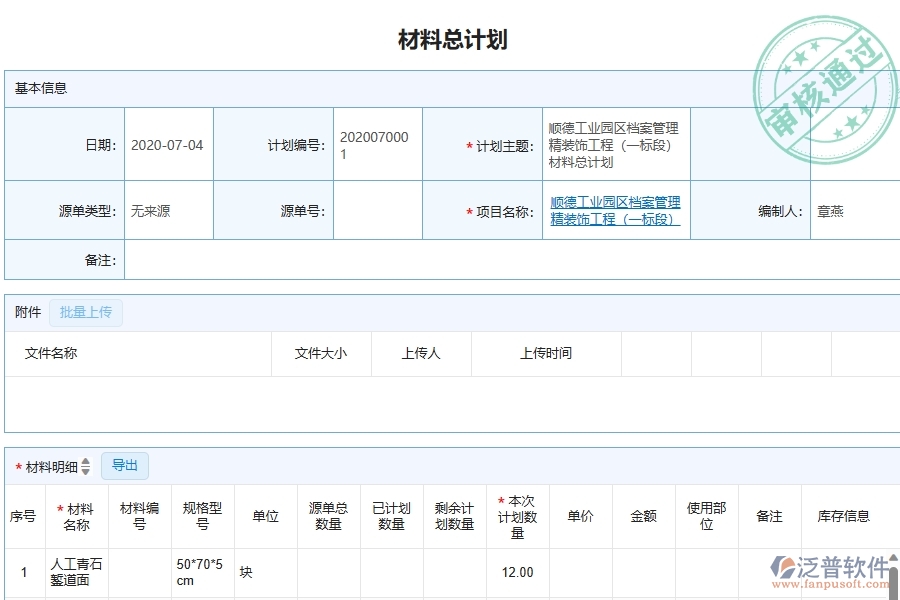 四、泛普軟件-幕墻工程管理系統(tǒng)在材料總計劃中的應(yīng)用場景