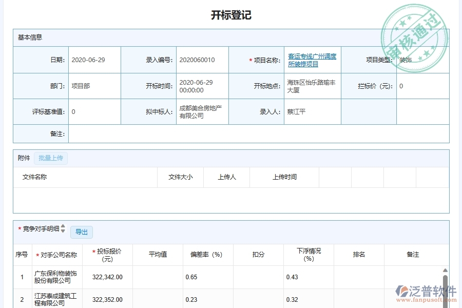 泛普軟件-幕墻工程企業(yè)管理系統(tǒng)中競(jìng)爭(zhēng)對(duì)手分析管理的核心功能