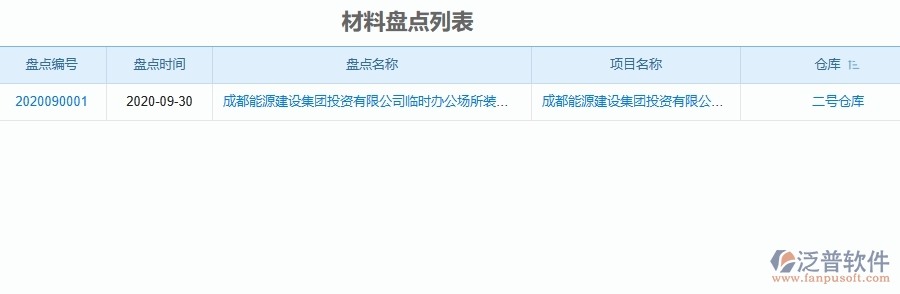 二、泛普軟件-機電工程管理系統(tǒng)如何解決工程企業(yè)中材料盤點的痛點