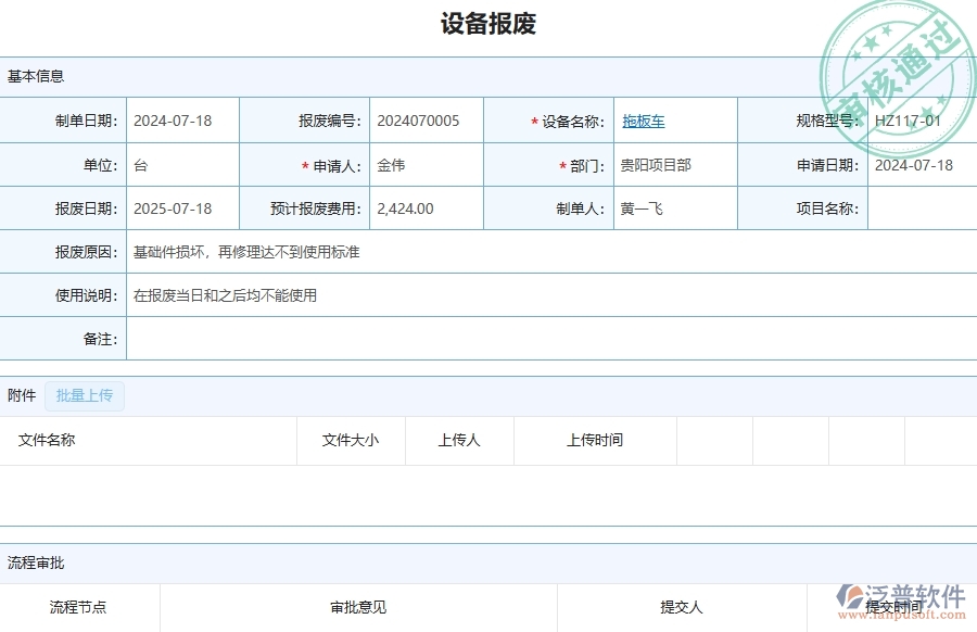 四、泛普軟件-設備報廢查詢在公路工程企業(yè)中有哪些優(yōu)點和長處