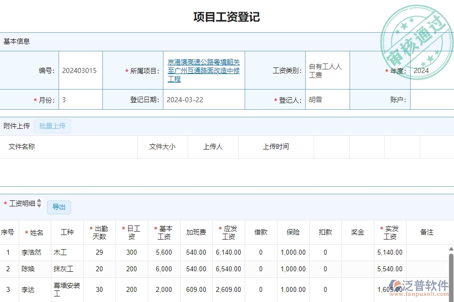 三、泛普軟件-公路工程項(xiàng)目工資列表管理系統(tǒng)對(duì)企業(yè)經(jīng)營的價(jià)值