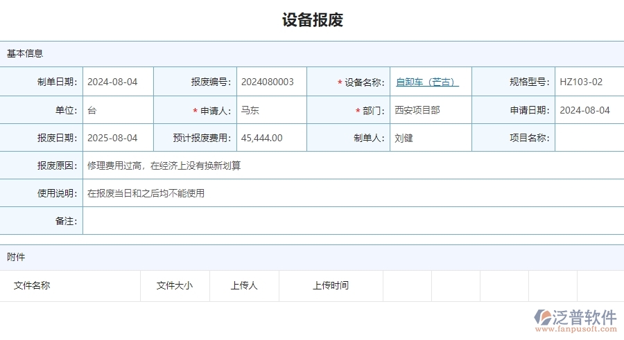 四、泛普軟件-安防工程管理系統(tǒng)在設(shè)備報(bào)廢中的應(yīng)用場(chǎng)景