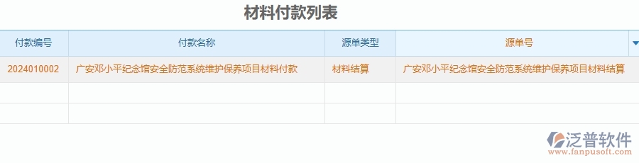 二、泛普軟件-安防工程項目管理系統(tǒng)在材料付款中的作用