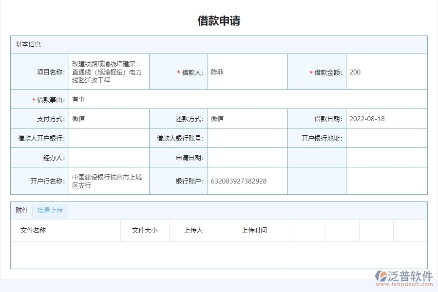 四、泛普軟件-安防工程管理系統(tǒng)在借款申請列表中的應用場景