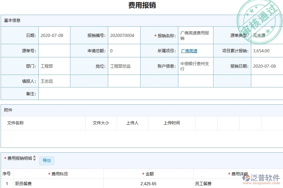 二、泛普軟件-公路工程企業(yè)管理系統(tǒng)中項(xiàng)目間接費(fèi)用報(bào)表的管控點(diǎn)及作用