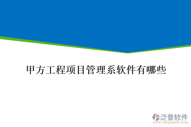 甲方工程項目管理系軟件有哪些