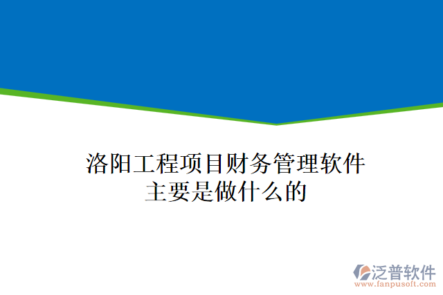 洛陽工程項目財務(wù)管理軟件主要是做什么的